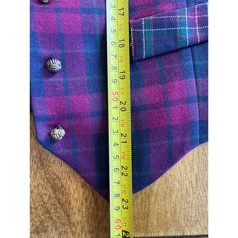 Vintage David Brooks Plaid Wool Vest Size 10 100 percent wool - Picture 10 of 11